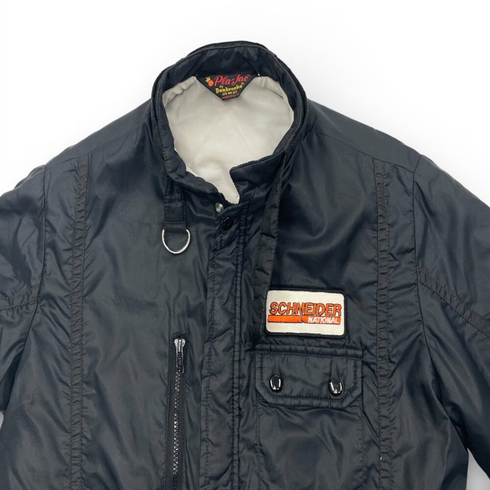 Vintage 1980's Pla-Jac Schinder National Racing Bomber Trucker Jacket Men's 42 - Picture 3 of 9
